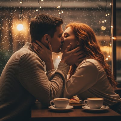 Generate a Cinematic Romantic Kiss Scene thumbnail