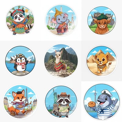 World City Animal Stickers thumbnail