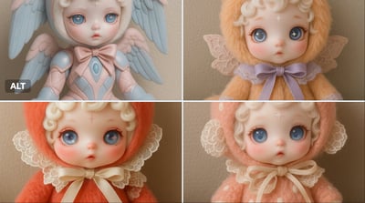 Cute Designer Doll in Pastel Creature Costume (Korean Collectible Art Doll) thumbnail