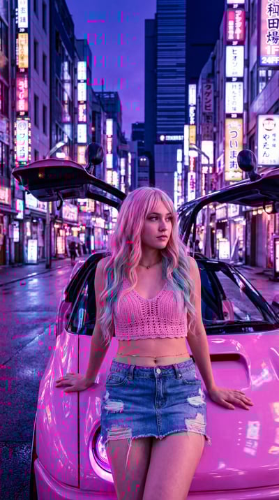 Tokyo Nightlife Editorial Portrait in a Neon Urban Canyon thumbnail