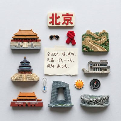 Shanghai Landmark Miniature Magnet Knolling Photo thumbnail