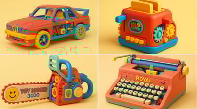 1980s Retro Toy Retexture with Matte Plastic and Pastel Yellow Studio Background thumbnail