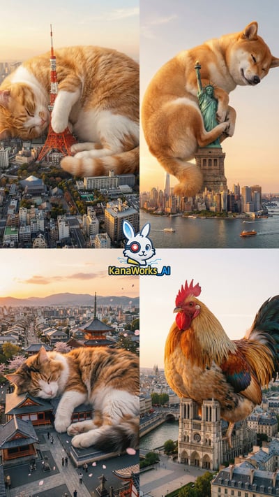 Giant Cute Cat Occupies Tokyo Tower thumbnail