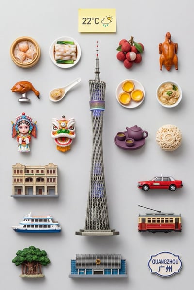 3D City Kit of Parts Fridge Magnet Knolling Prompt Template thumbnail