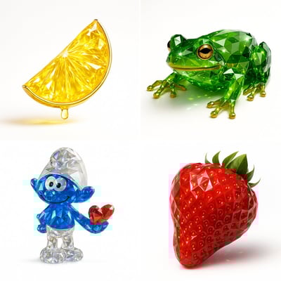 Photorealistic Faceted Gemstone Render with Caustics and Metallic Accents thumbnail