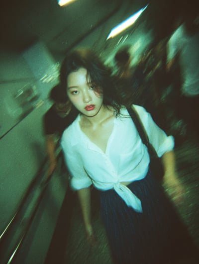 Blurry High-Grain Tokyo Subway Stairwell Street Photography Portrait thumbnail