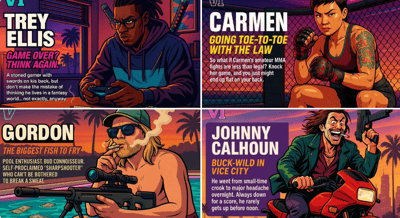 GTA VI-Style Character Sheet Generator (Vice City Neon Poster) thumbnail