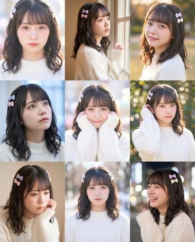 3x3 Portrait Grid Close-Up Photos thumbnail