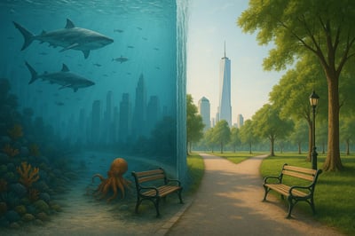 Surreal Split-Scene: Underwater vs Dry {{SCENE}} with a Magical Water Wall thumbnail