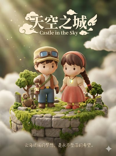 3D Q-Version Healing Toy Movie Poster Template (Bilingual Typography) thumbnail