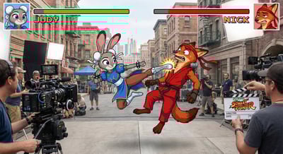 Zootopia Judy vs Nick Street Fighter-Style Duel (Chun-Li & Little Red Cosplay) thumbnail