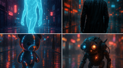 Neon Rain Futuristic Street Cinematic Scene thumbnail