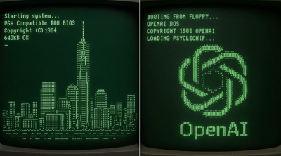 Retro CRT Boot Screen Resolving Into ASCII Art of NYC’s Tallest Building thumbnail
