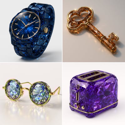 Photorealistic Gemstone Render Style (Faceted Crystal, Studio Lighting, PBR) thumbnail