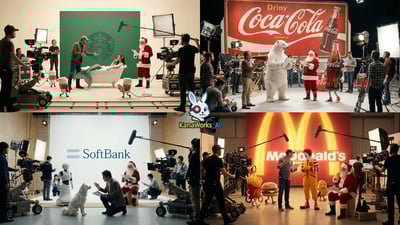 Holiday Soda Commercial Film Set with Polar Bear and Santa thumbnail