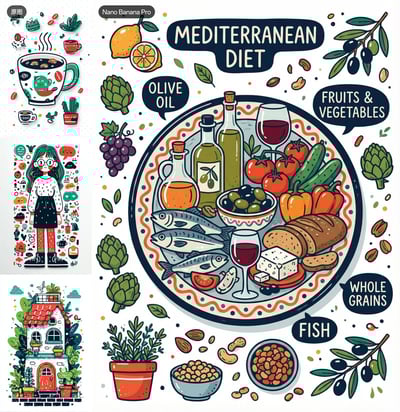 Mediterranean Diet Infographic in Referenced Multi-Image Style thumbnail