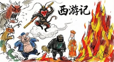 Doodle Sketch Lines with Rough Dry-Brush Color Blocks thumbnail