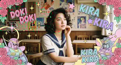 Retro Anime Fantasy: 80s–90s Shoujo Manga Café Portrait thumbnail