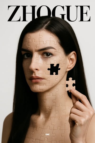 Hyper-Realistic Jigsaw Puzzle Portrait Studio Photo thumbnail