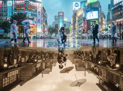 Shibuya Time-Mirror After the Summer Shower (1926 vs 2026) thumbnail