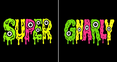 Psychedelic Melting Mutant Cartoon Text “GNARLY” (Neon Slime Vector) thumbnail