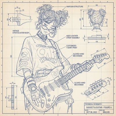 Vintage Blueprint-Style Technical Schematic from Photo thumbnail