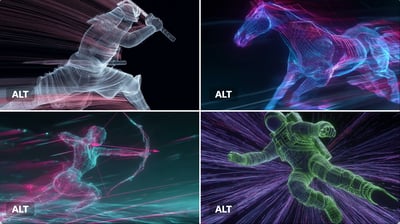 Futuristic Neon Wireframe Portrait Vector Lines thumbnail