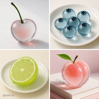 Translucent Glass Fruit ASMR Macro Photography Prompt thumbnail