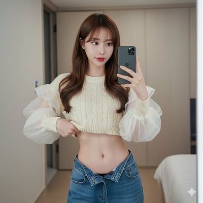 Contemporary Bedroom Mirror Selfie (Ulzzang Aesthetic) thumbnail