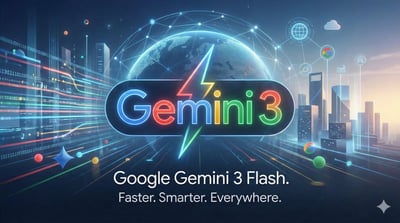 Gemini 3 Flash Promotional Image (16:9) in Google Style thumbnail