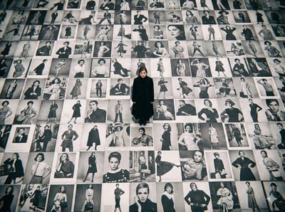 Bird’s-Eye Fashion Billboard Ground with Japanese Film Actress in Black Coat thumbnail