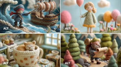 Miniature Felted Wool Figure Diorama (Cozy Stop-Motion Storybook Style) thumbnail
