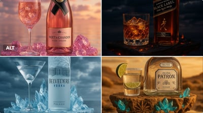 Luxury Alcohol Brand on a Surreal Floating Platform at Sunset thumbnail