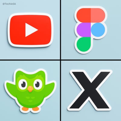 Die-Cut Vinyl Sticker of {{BRAND}} Logo on Soft Light Blue Background (1080x1080) thumbnail