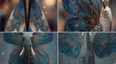 Surreal Mythical Bird Chimera in an Enchanted Misty Forest thumbnail