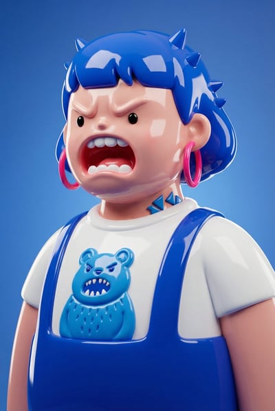 Glossy Designer Toy Character From Reference (Cute When Angry) thumbnail