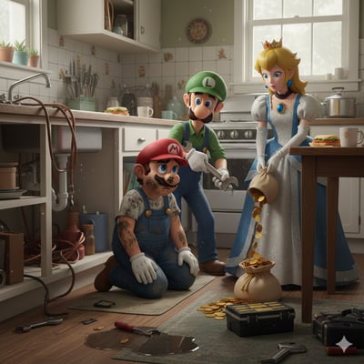 Mario and Luigi Repair Princess Peach’s Leaky Kitchen Sink thumbnail