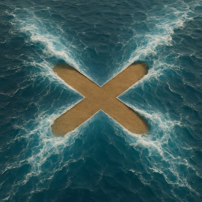 Surreal Ocean Parting in {{SHAPE}} Shape (Hyper-Realistic Top View) thumbnail