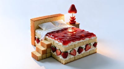 Photorealistic Minimalist Conceptual Food Art Portrait (House Scene as Edible Sculpture) thumbnail