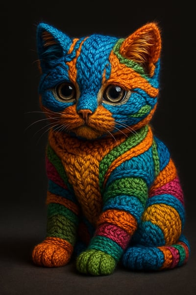 Hyper-Realistic Surreal Fiber Art: Colorful Yarn-Wrapped {{OBJECT}} thumbnail