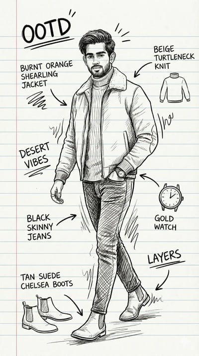 OOTD Hand-Drawn Doodle Outfit Breakdown Fashion Collage (9:16) thumbnail