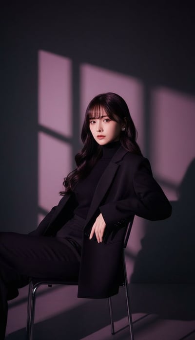 Cinematic Fashion Portrait of a Young Woman in a Modern Interior thumbnail