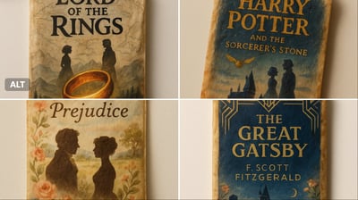 Vintage Tea Bag Book-Cover Illustration Template (9:16) thumbnail