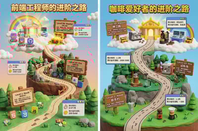 Nintendo-Style Clay 3D Game Level Map Poster (Frontend Engineer Progression) thumbnail