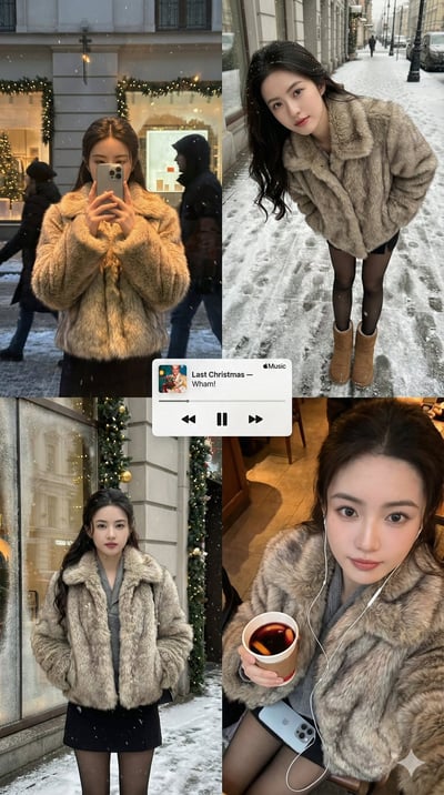 Winter Snow Elf iPhone Photo Multi-Panel Collage Poster (Apple Music Mini Player) thumbnail