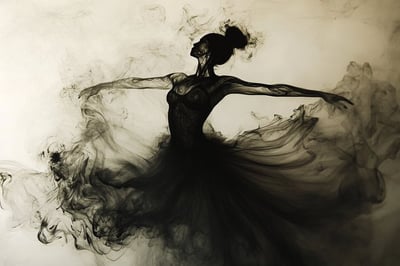 Dreamy Ink Plumes in Milky Water (Poetic Abstract) thumbnail