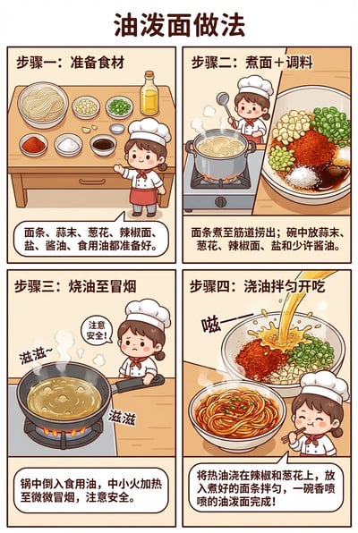 Youpo Noodles Recipe 4-Panel Comic (Typography Layout) thumbnail