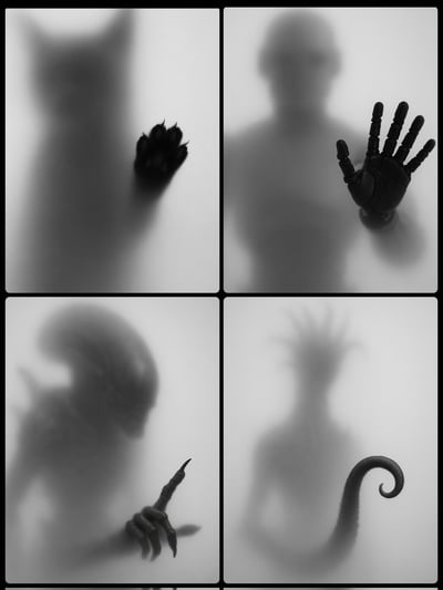 Frosted Glass Blur Silhouette Portrait (Black & White) thumbnail