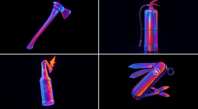 Hyperrealistic Neon Rubber Tool Retexture (HDRI Glow, Iridescent Gradient) thumbnail