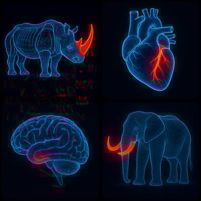 Glowing Blue Line Anatomy Outline Illustration (Advanced Imaging Style) thumbnail
